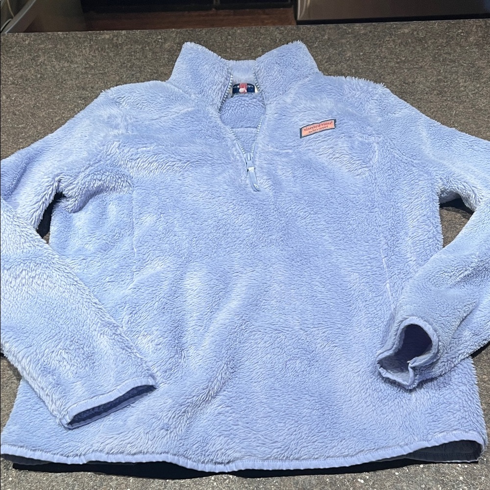 Vineyard Vines Sky Blue/lavendar Half-Zip Fleece